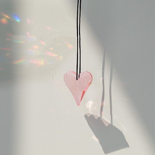 Glass Heart Suncatcher Hanging Ornaments PW-WGA6B84-02-1