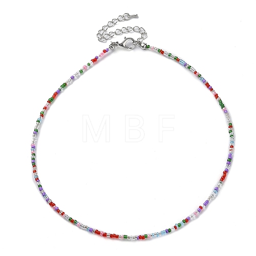 Glass Beaded Necklace NJEW-Z029-05U-1