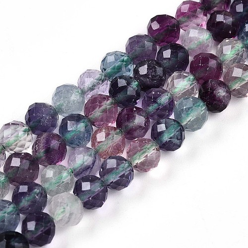 Natural Rainbow Fluorite Bead Strands G-T140-22A-1