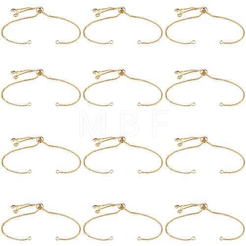 SOFPLATE 12Pcs Rack Plating Adjustable Brass Slider Bracelet Making KK-SP0001-80G-1