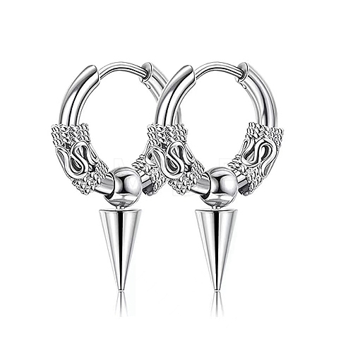 Non-Tarnish 304 Stainless Steel Hoop Earrings PW-WG23967-03-1