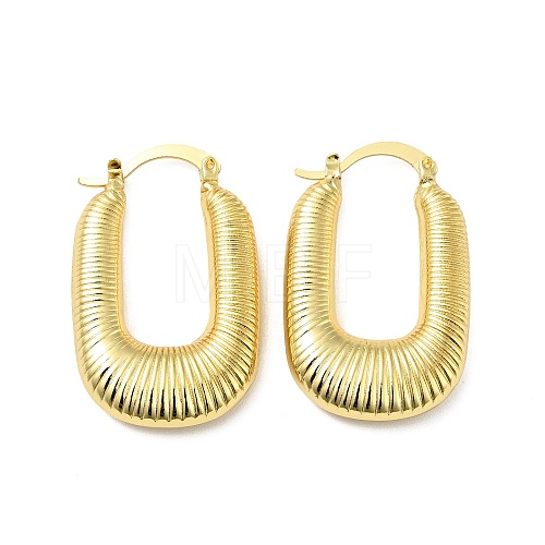Brass Rectangle Hoop Earrings for Women EJEW-A079-08G-1