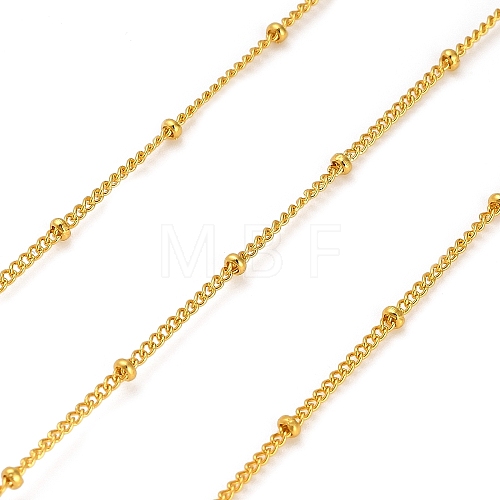 304 Stainless Steel Rondelle Beaded Satellite Chains CHS-G040-03G-1