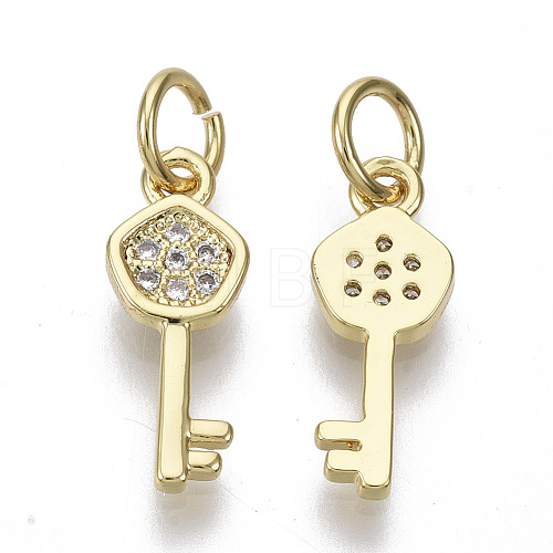 Brass Micro Pave Cubic Zirconia Charms ZIRC-S067-025-NF-1