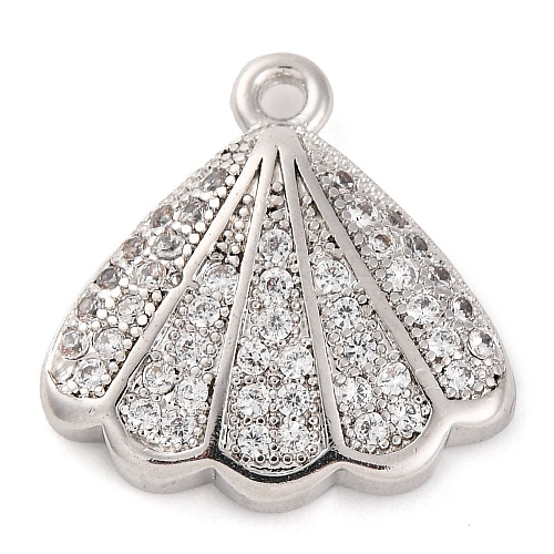 Rack Plating Brass Micro Pave Cubic Zirconia Pendants KK-Z070-09P-1