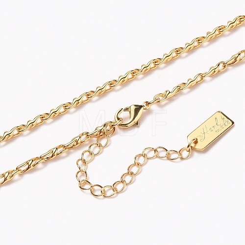 Brass Link Chain Necklaces NJEW-H206-07G-1