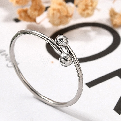 304 Stainless Steel Open Cuff Rings for Women RJEW-F170-03P-05-1