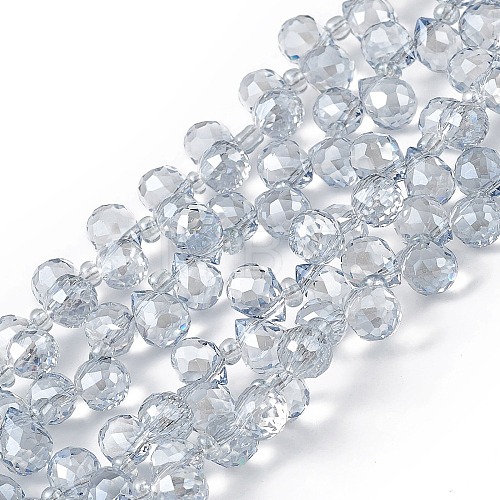 Transparent Electroplate Glass Beads Strands EGLA-F152A-PL04-1