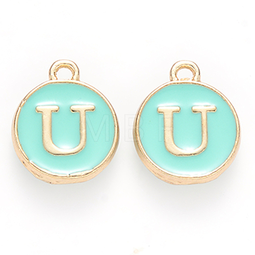 Golden Plated Alloy Enamel Charms X-ENAM-S118-05U-1