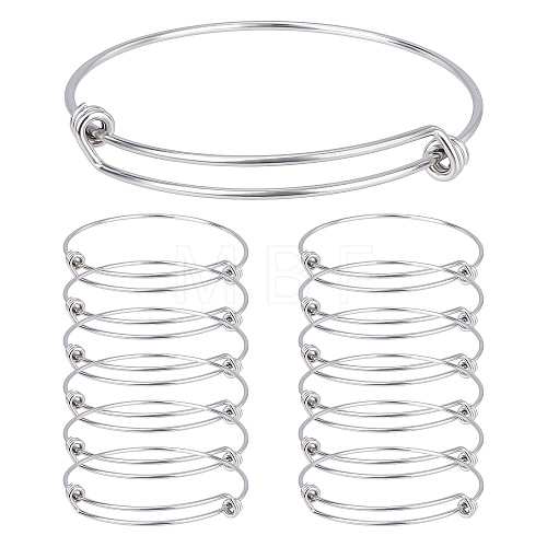 16Pcs Adjustable 304 Stainless Steel Expandable Bangle Making BJEW-DC0001-01-1