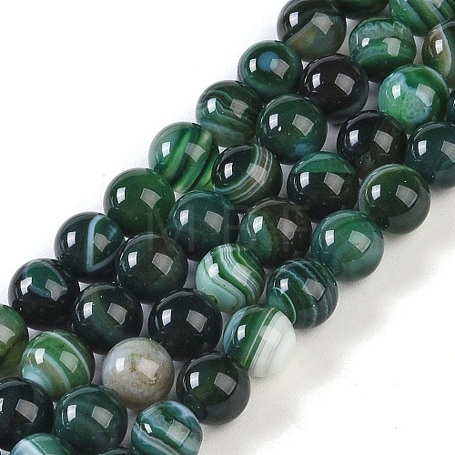 Natural Striped Agate/Banded Agate Beads Strands G-Z060-A01-A19-1