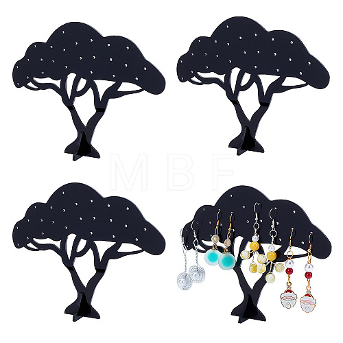 Opaque Acrylic Earring Display Tree EDIS-WH0030-12-1