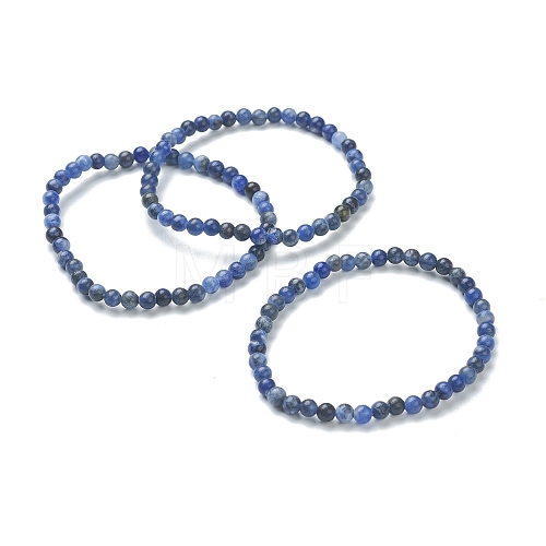 Natural Sodalite Beaded Stretch Bracelets BJEW-D446-A-36-1