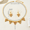 Vintage Brass Micro Pave Cubic Zirconia Triangle Pendant Necklace & Dangle Earring Set for Women SS2880-2