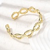 Brass Oval Link Cuff Bangles for Women BJEW-K274-15G-3
