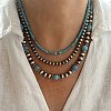 3Pcs Synthesis Turquoise & Acrylic Beaded 3 Layer Necklace Sets FS-WGF91B6-01-1