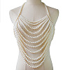 Plastic Imitation Pearl Round Beaded Multi-Layer Sexy Bikini Chest Body Chains WG29523-01-3