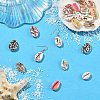 36Pcs 12 Styles Printed Natural Cowrie Shell Beads SHEL-YW0001-26-4