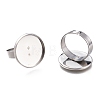 Tarnish Resistant Adjustable 304 Stainless Steel Finger Rings Components STAS-F149-18P-G-2