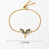 Brass Cubic Zirconia Goddess Wing Link Slider Bracelets for Women FS4700-6