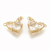 Brass Cubic Zirconia Charms KK-S340-12G-07-1