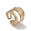 Ion Plating(IP) 304 Stainless Steel Twist Wave Open Cuff Rings for Women RJEW-G285-26G-1