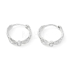 Twisted Rhodium Plated 925 Sterling Silver Small Huggie Hoop Earrings EJEW-I260-37P-2
