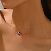 Striped Fish Alloy Enamel Pendant Necklaces for Women FS-WGD003D-02-1