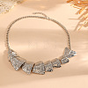 Summer Alloy Flexible Fish Bib Necklaces for Women WG0DD39-02-2