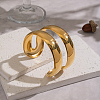 European Style 304 Stainless Steel Double Layers Open Cuff Bangles for Women EH8153-5