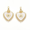 Brass Micro Pave Cubic Zirconia Pendants KK-N257-01A-G-1