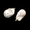 Brass & Pearl Micro Pave Cubic Zirconia Pendants KK-H259-13A-G01-2