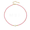 Sweet and Cool Summer Freshwater Pearl Necklaces Pink Glass Beaded Necklaces VX3518-4