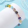 Handmade Millefiori Glass & Non-magnetic Synthetic Hematite Beads Bracelets for Women BJEW-JB13770-1