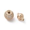 Brass Silver Micro Pave Clear Cubic Zirconia Screw Clasps KK-U052-40G-2