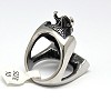 Personalized 304 Stainless Steel Skull with Thor's Hammer Wide Band Rings for Men RJEW-F018-05-2