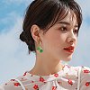 Four Leaf Clover Hoop Earrings Alloy Huggie Hoop Earrings Green Shamrock Hoop Earrings Rhinestone Hoop Earrings St Patrick's Day Ear Jewelry Gift for Women JE1083A-7