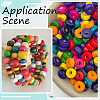 2000Pcs 10 Colors Wooden Beads WOOD-SC0002-38-7