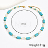 Bohemian Style Handmade Rectangle Synthetic Turquoise & Faceted Teardrop Glass Beaded Necklaces for Women's Date Gift TF2748-5