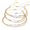 3Pcs Glass Seed Bead Braided Bead Bracelet Set CF1875-1-1
