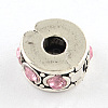 Brass Rhinestone European Clasps KK-N291-01AS-01-1