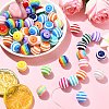 Opaque Striped Resin Beads RESI-CJC0021-16-5