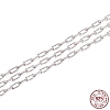 Anti-Tarnish Rhodium Plated 925 Sterling Silver Paperclip Chains STER-WH0011-07P-2