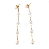 304 Stainless Steel with Plastic Pearl Stud Dangle Earrings EJEW-Q386-02B-G-2