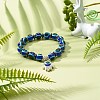 Evil Eye Resin Beads Stretch Bracelet for Girl Women X-BJEW-JB06762-01-2