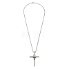 Zinc Alloy Cross Pendant Necklaces NJEW-M211-06A-ASP-5