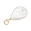 Spiral Copper Wire Wrapped Natural Nucleated Baroque Keshi Pearl Pendants PALLOY-JF05276-02-3