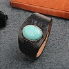 PU Leather & Oval Synthetic Turquoise Bracelets WG45792-01-1