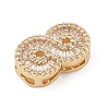 Brass Micro Pave Clear Cubic Zirconia Slide Charms ZIRC-I068-20G-2