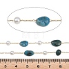 Natural Apatite Nuggets & 316 Stainless Steel Handmade Link Chains CHS-K021-14G-14-3
